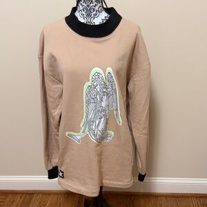 Tan Sweater with Angel Graphic